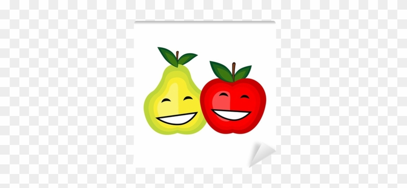 Funny Fruits Smiling Together For Your Design Wall - Frugt Og Grønt Tegninger #614634