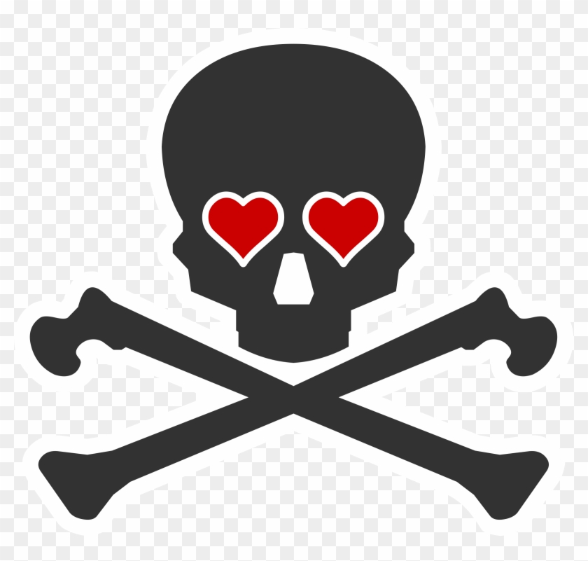 Creative Death Clip Art Medium Size - Skull And Crossbones Heart #614819