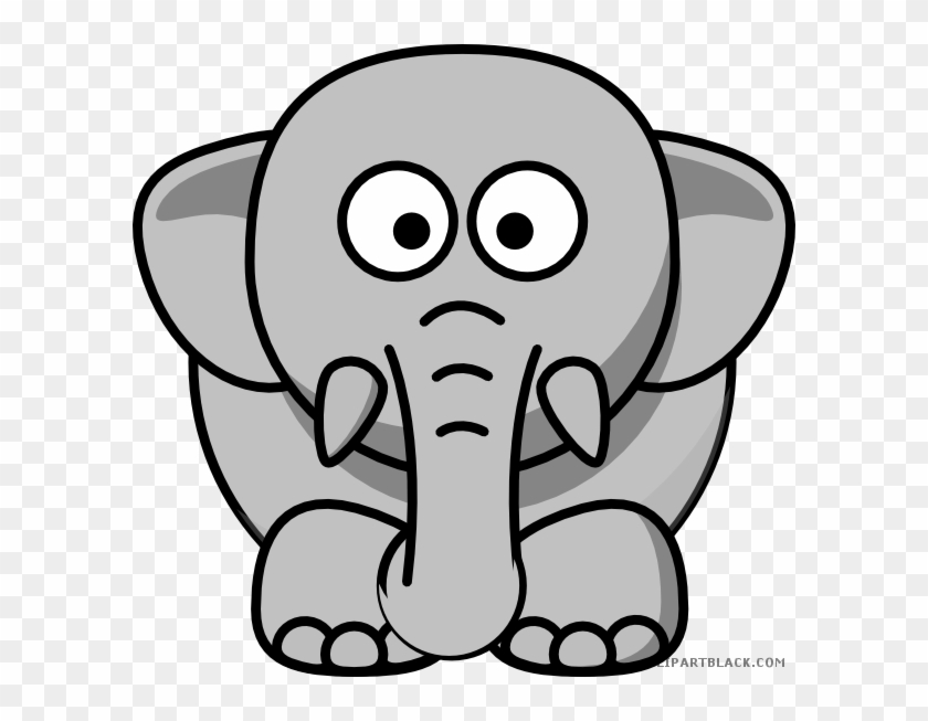 Elephant Face Animal Free Black White Clipart Images - Elephant Clipart Black And White #615021