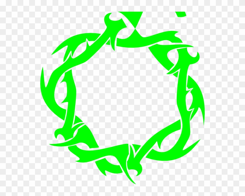 Green Thorn Clip Art At Clker - Crown Of Thorns Tattoo #615049