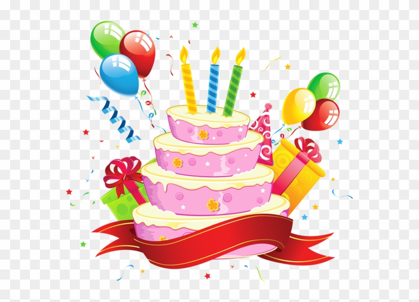 Birthday Cake Transparent Clipart - Transparent Background Birthday Clip Art #615159