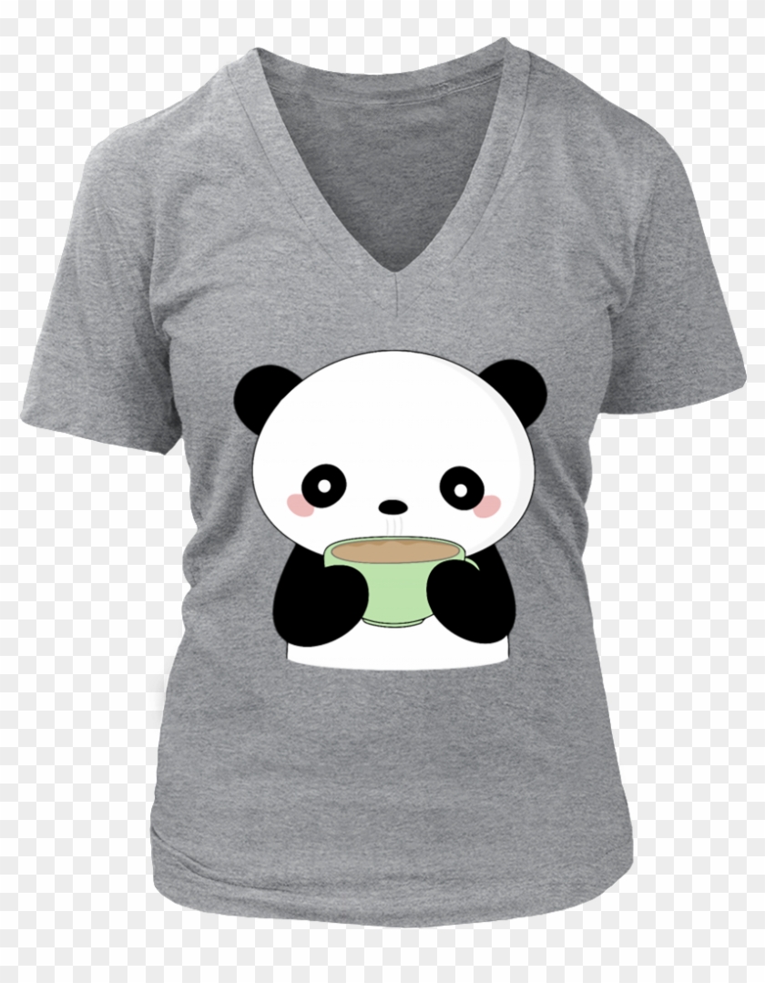 Kawaii Coffee Panda T-shirt - Funny Horse Sayings T Shirts - Free  Transparent PNG Clipart Images Download