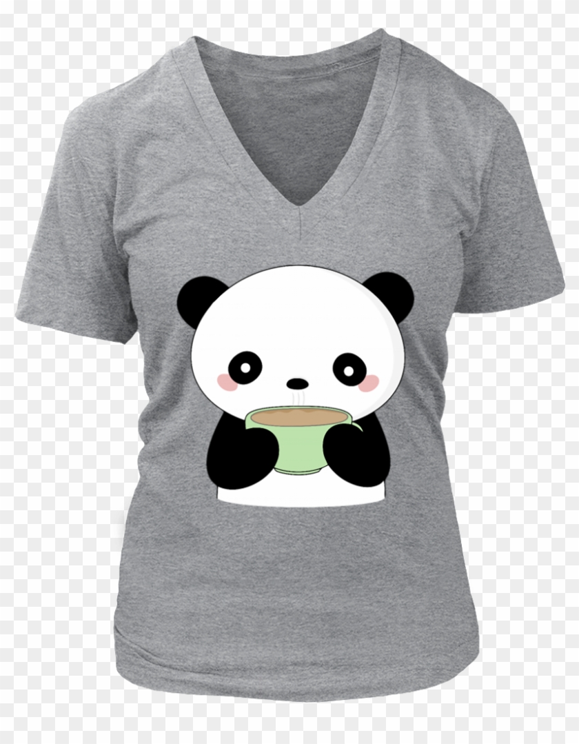 Kawaii Coffee Panda T-shirt - Funny Horse Sayings T Shirts #615314