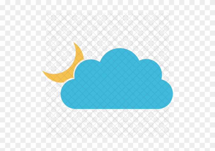 Moon Behind Cloud Icon - Illustration #615574