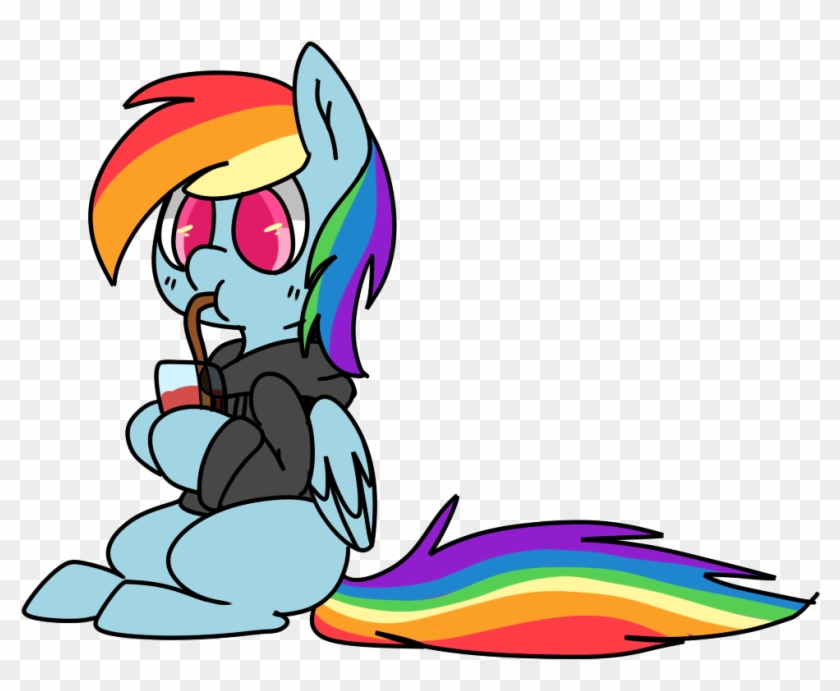 Pegacornss, Clothes, Drinking, Hoodie, Rainbow Dash, - Cartoon #615811