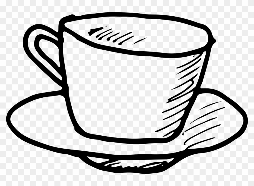 Coffee Cup And Saucer Outline Rubber Stamp - Coffee Cup Outline Png #615837