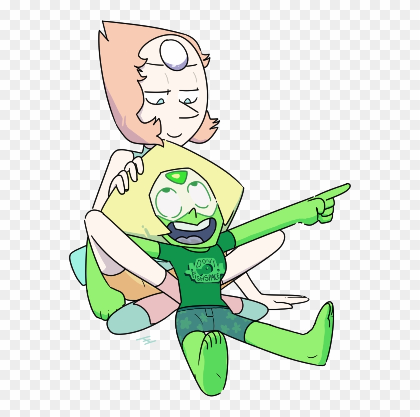 On Shspac Green Clip Art Fictional Character Cartoon - Steven Universe Pearl X Peridot #615868