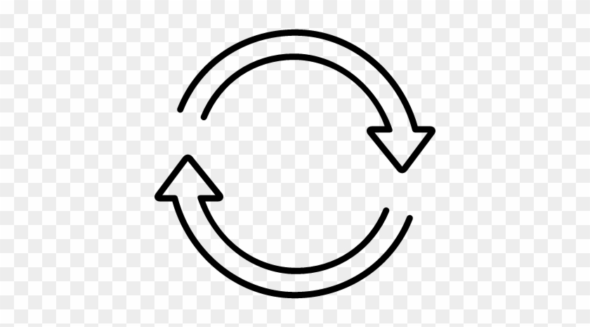 Two Arrows Clockwise Rotating Circle Ultrathin Outline - Svg Clockwise #615893