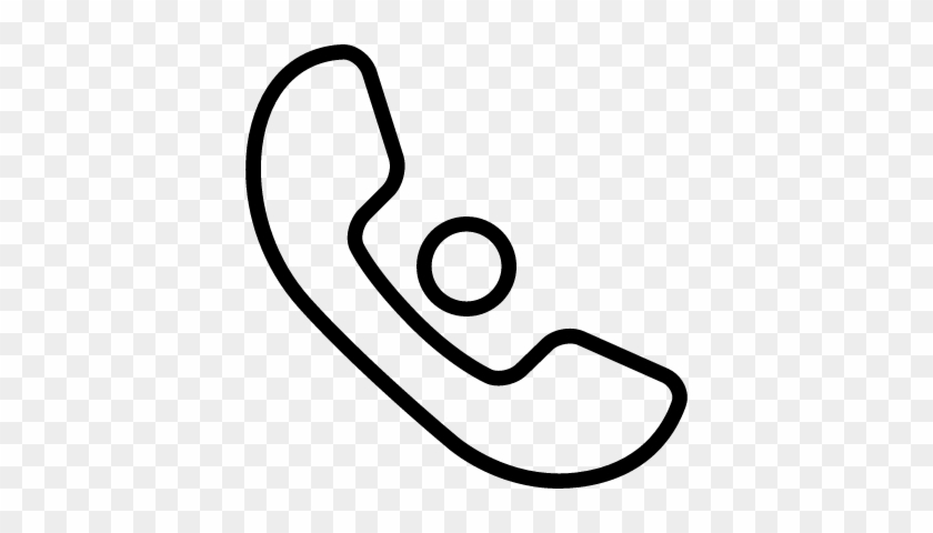 Phone Auricular Outline With A Small Circle Vector - Incoming Call Icon #615896