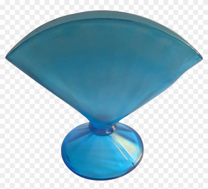 Fenton Celeste Blue Stretch Glass Fan Vase Vintage - Plastic #616027