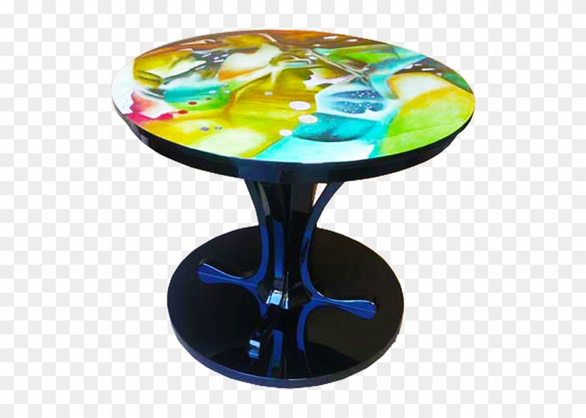 Hand-painted Lacquer Round Table - Coffee Table #616169