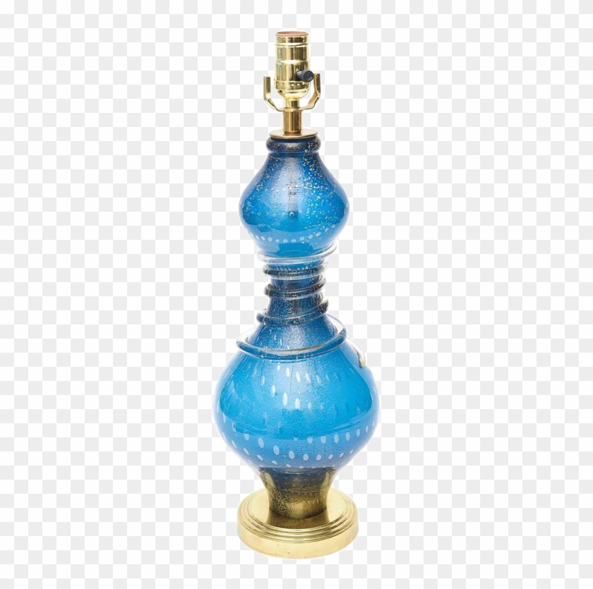 Distinguished Italian Murano Sapphire Blue Glass/ Gold - Perfume #616181