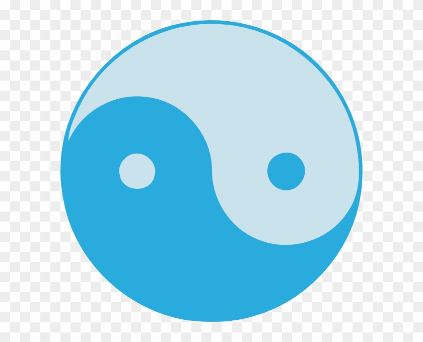 Free Vector Blue Yin Yang Clip Art - Yin And Yang Clip Art #616404