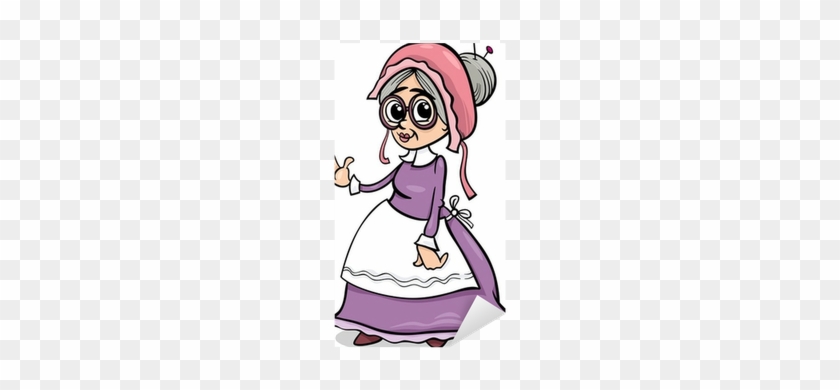 Fairy Tale Grandma Cartoon Illustration Sticker • Pixers® - Little Red Riding Hood's Grandmother #616726