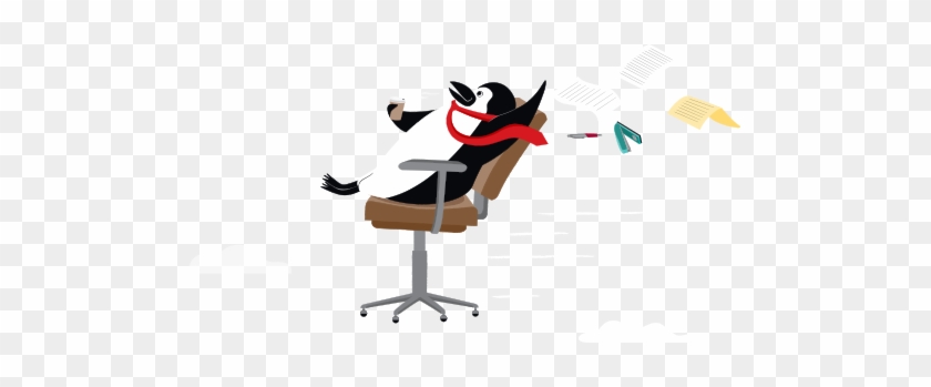 Percy Penguin Flying Through The Sky On A Swivel Chair - Percy The Penguin Cibc #616920