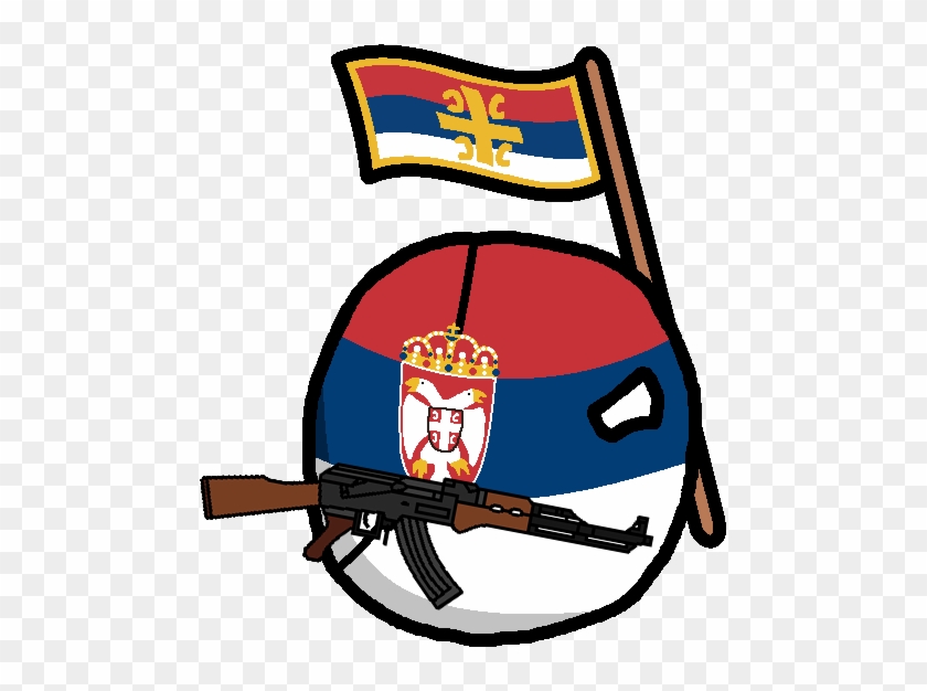 Serbia With A Flag Of The Serbian Orthodox Church - Serbia Countryball Png #617033