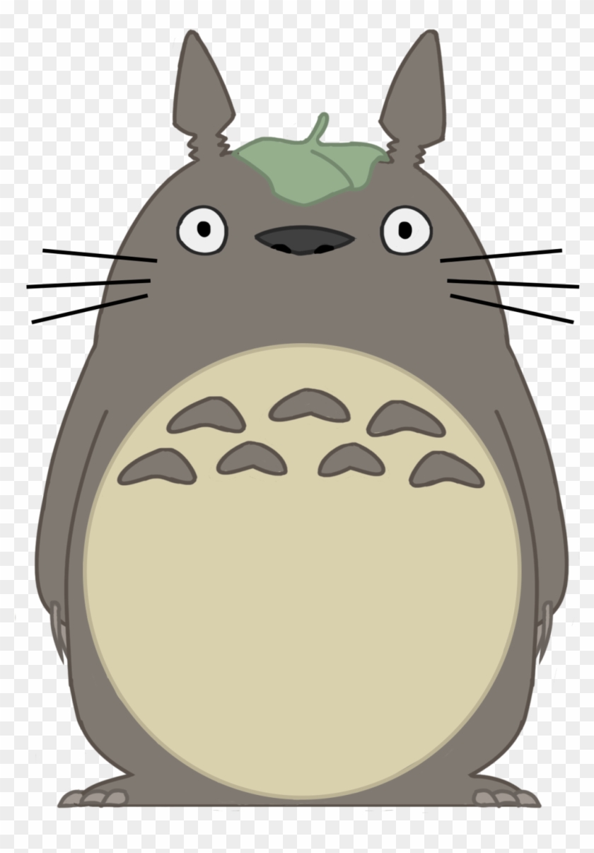 Totoro With Leaf By Imhereforthedrarry Totoro With - Studio Ghibli Totoro Png #617474