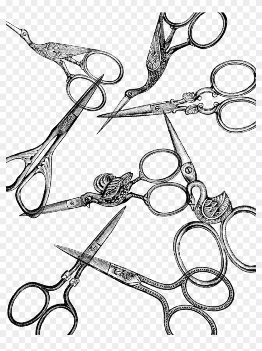 Download Vintage Scissors Clip Art Png For Designing - Transparent Scissors #617491