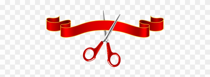 Scissors Ribbon Opening Ceremony Clip Art - Ribbon Cutting Clip Art #617542