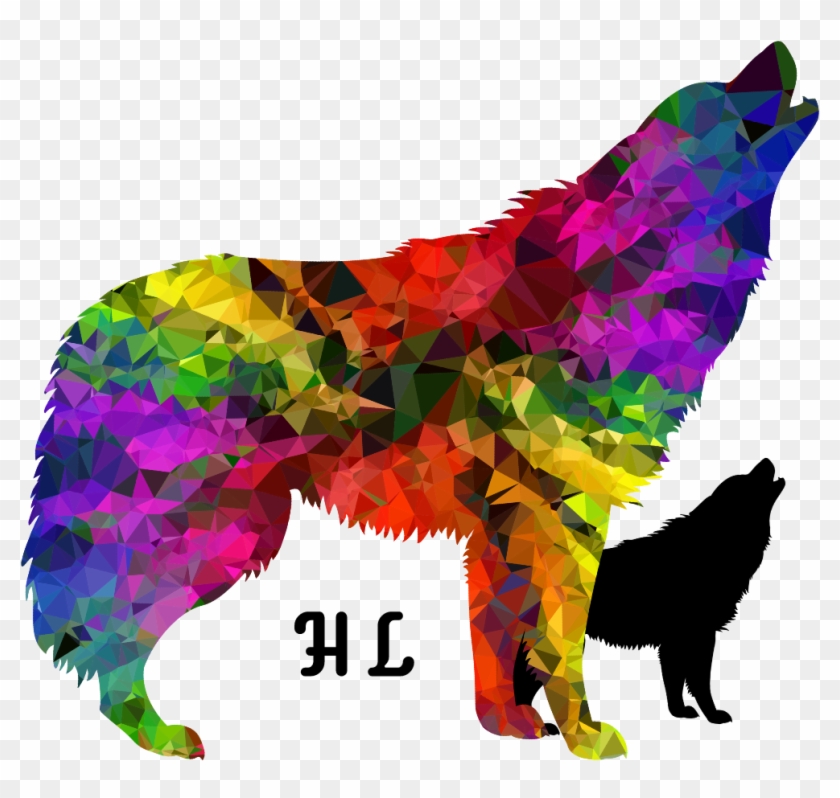 Hit Leader - Gradient Rainbow Howling Wolf Throw Blanket #617777