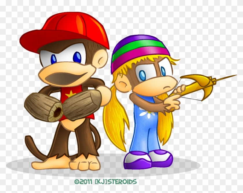 Diddy And Tiny Kong By Kjsteroids - Evolucion De Lanky Kong #618000