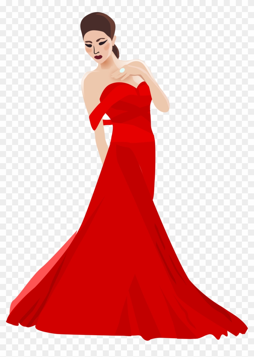 Fancy Woman Clipart - Woman In Fancy Dress Clipart #618415