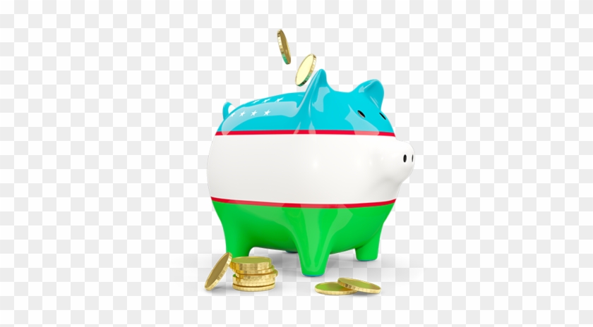 Illustration Of Flag Of Uzbekistan - South African Piggy Bank #618519