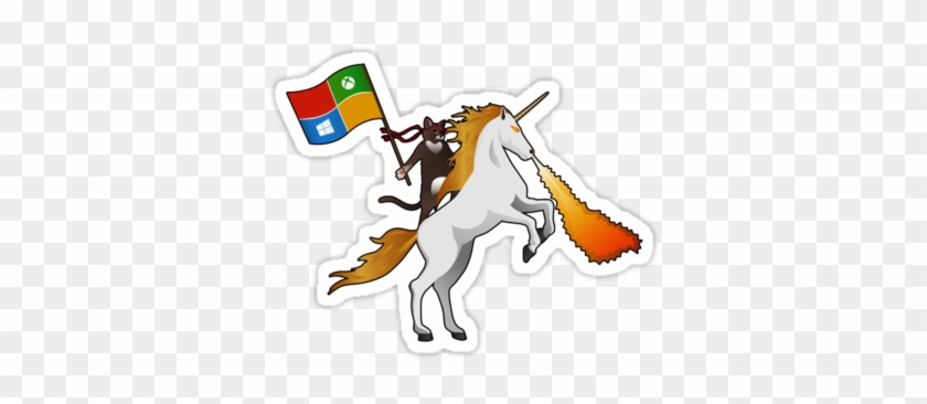 Ninja Cat And Fire Breathing Unicorn - Microsoft Ninja Cat Png #618734