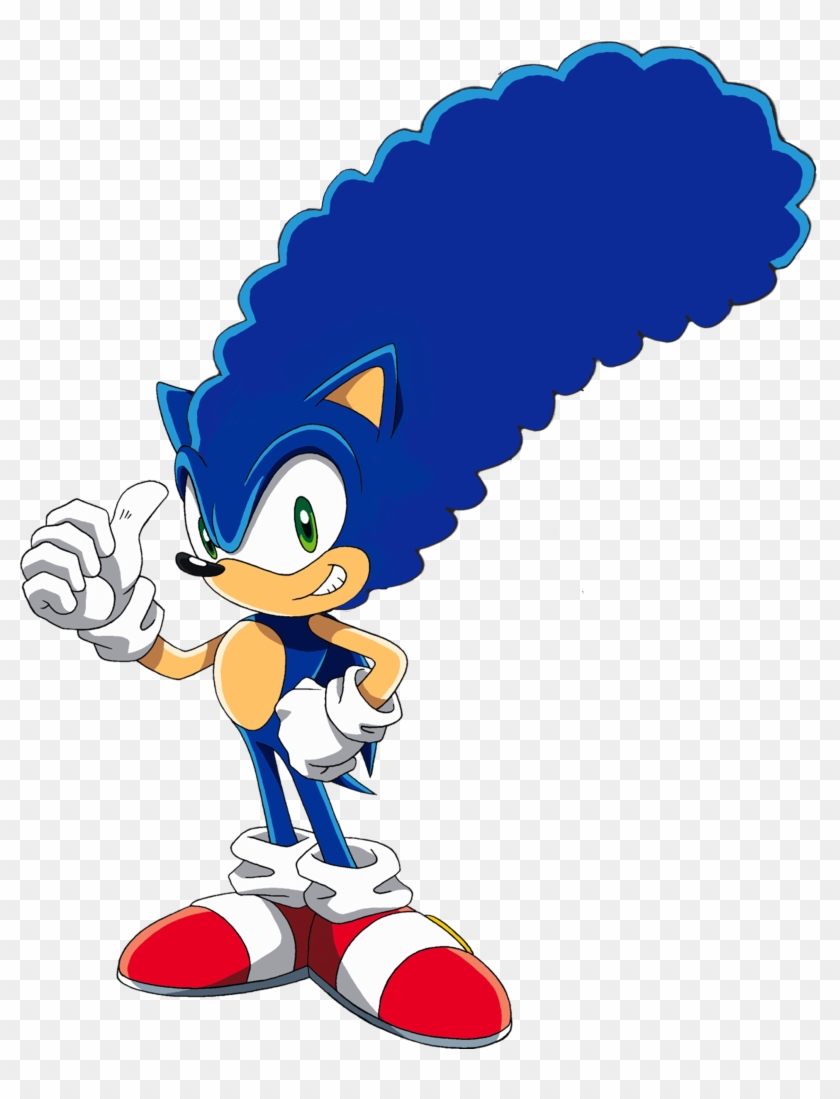 High Quality Image Of Sonic With Marge Simpsons Hair - Sonic The Hedgehog Coloring Book #619212