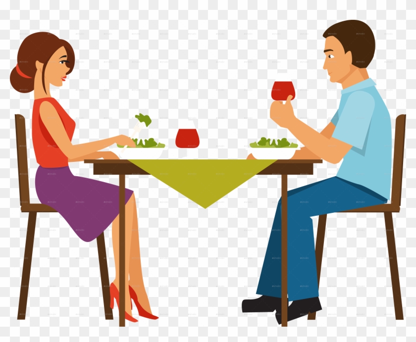 Eps Vector Of Dinner Dinner - Dinner Couple Clipart #619434