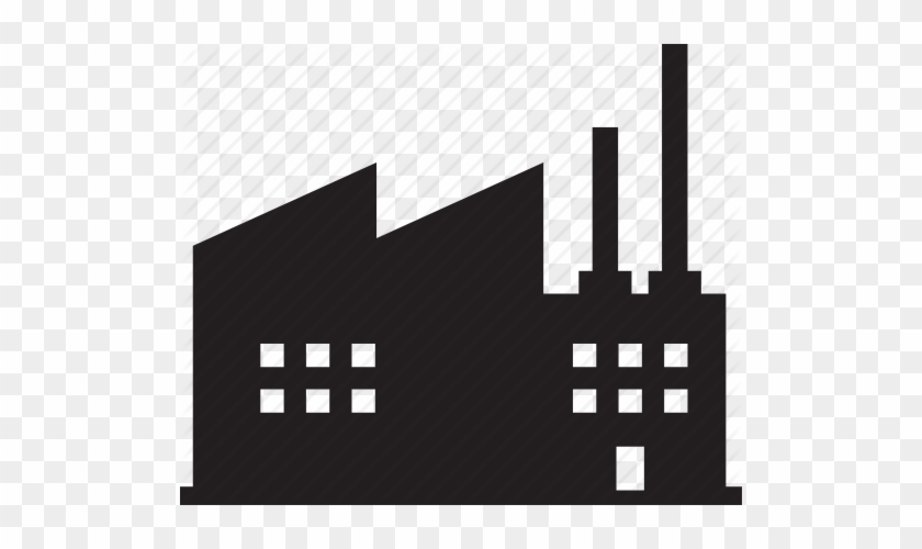 Orange Factory Icon - Industry Building Vector Png #619550