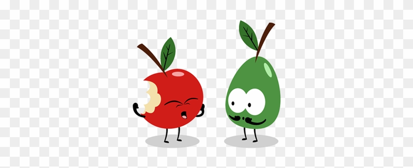 An Apple And Pear Character Designs For New Packaging - Fruit Snack Clipart #620347