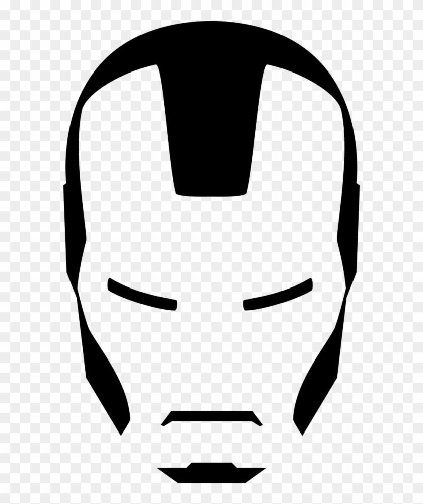 United States Iron Man White Nose Clip Art - Iron Man Graphic Black And White #620453