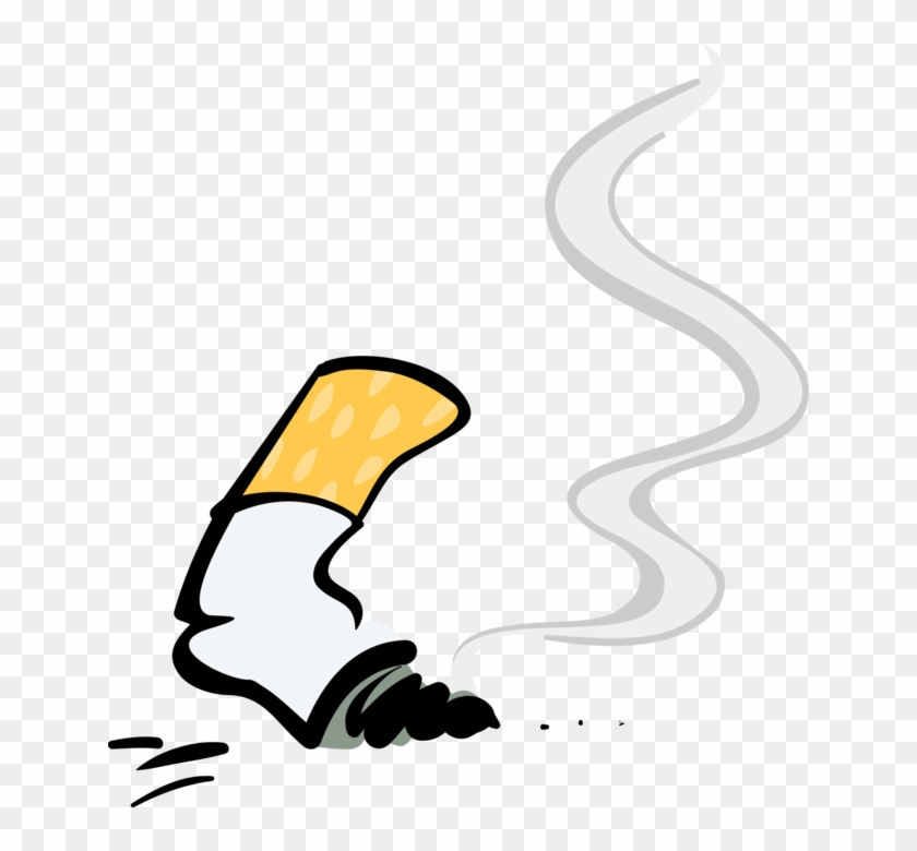 Vector Illustration Of Discarded Tobacco Cigarette - Quit Smoking #620578