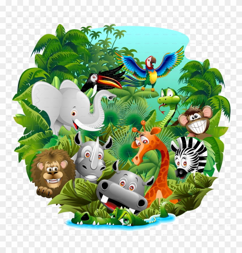 Competitive Wild Animals Cartoon Pictures On The Jungle - Animals Cartoon Free Download #620639