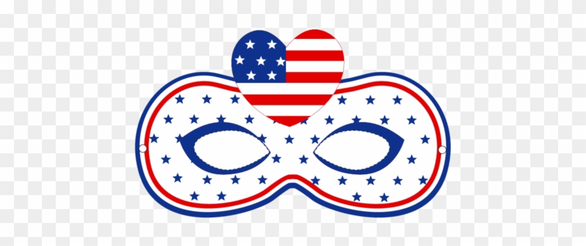 Usa Party Masks Flag Heart 1 - Independence Day #620757