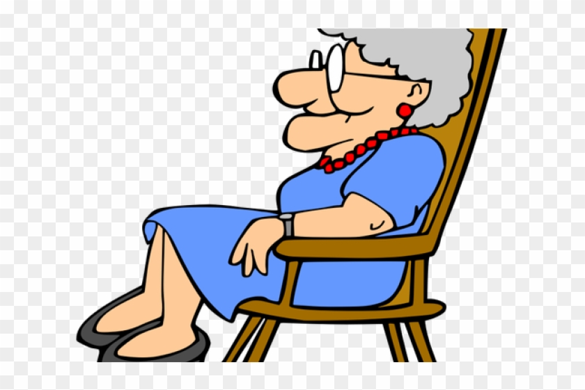 Resting Clipart Grandma - Grandma In Rocking Chair Cartoon - Free  Transparent PNG Clipart Images Download