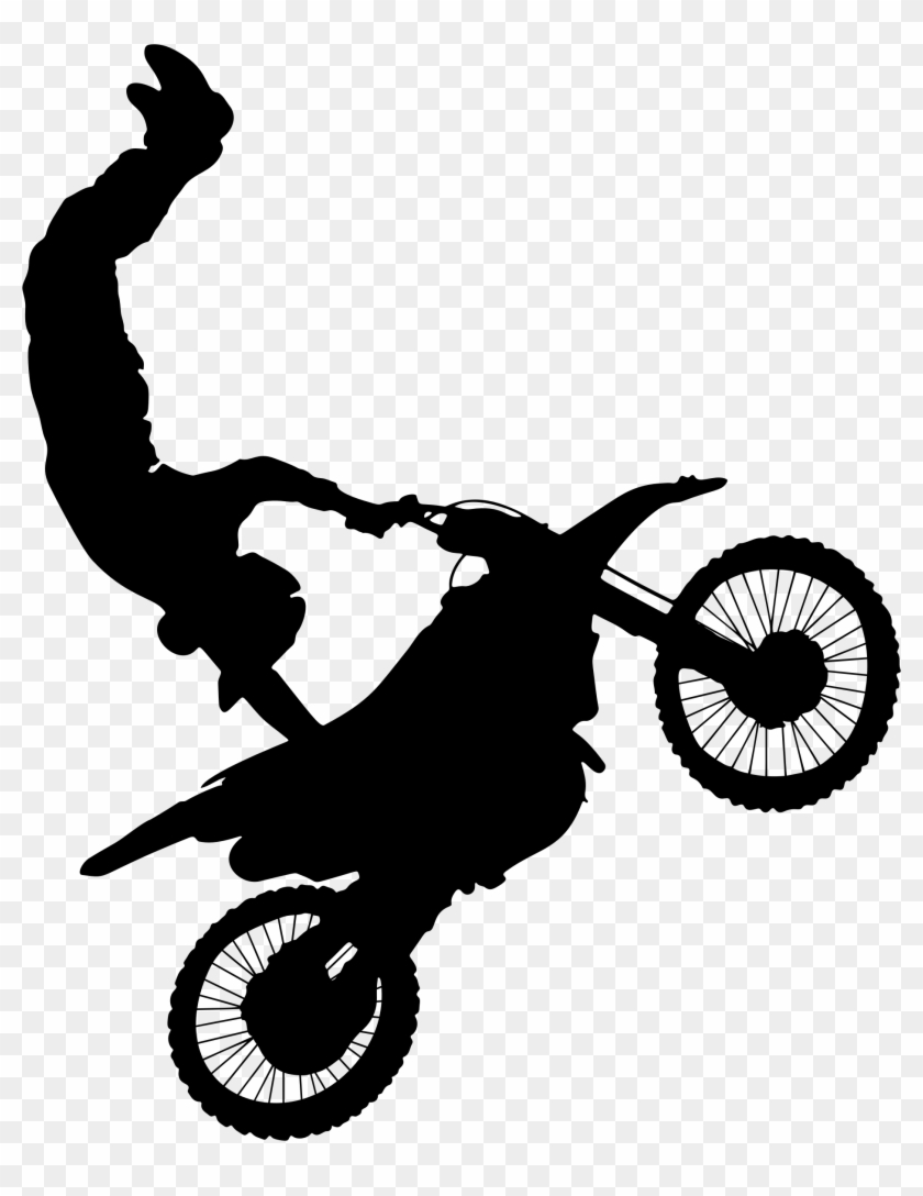Stunt Silhouette 2 - Motocross Clipart #620902