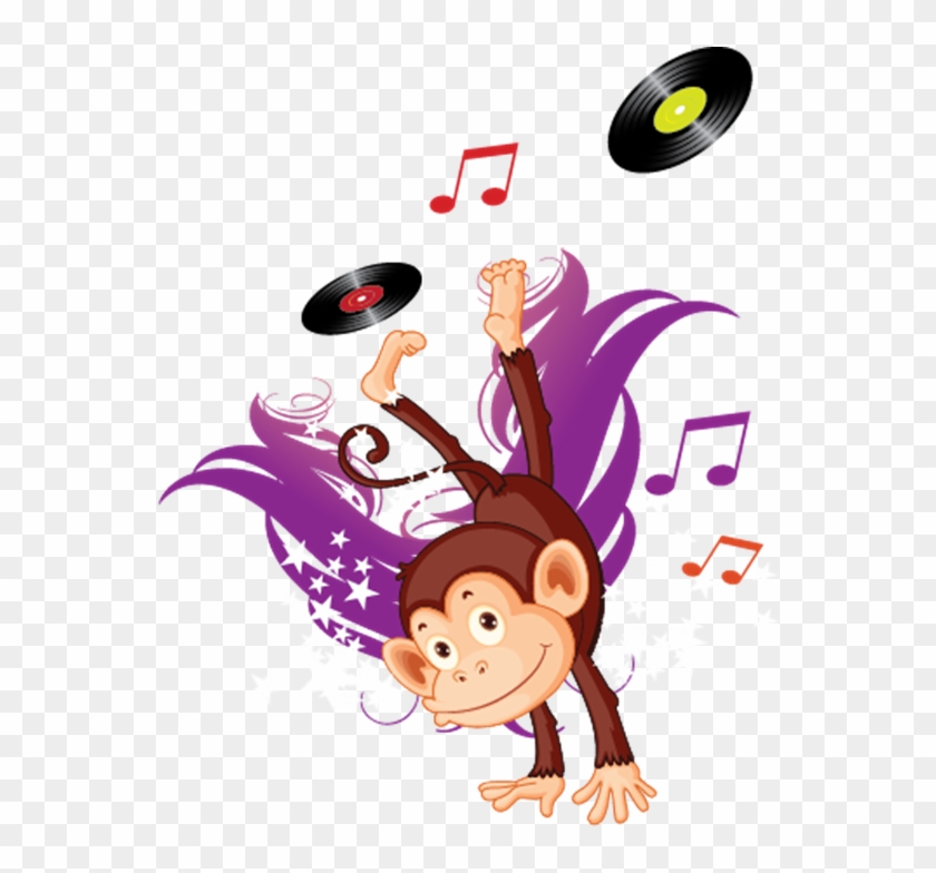 Dancing Monkey Image Dancing Monkeys Funkey Clipart - Christmas Music Notes #621340