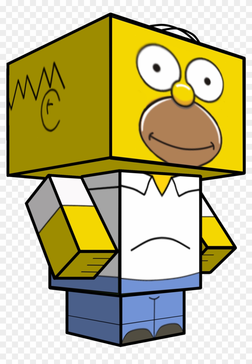Homer Simpsons Cubeecraft By Jagamen Homer Simpsons - Paper Toy Girl #621582