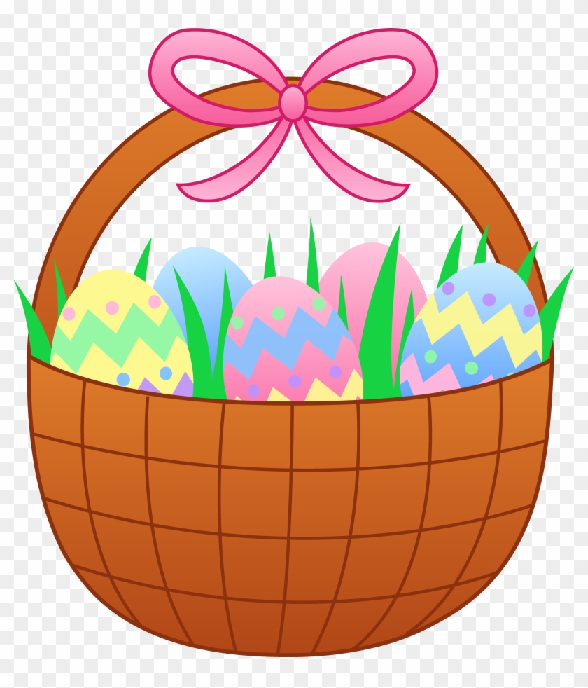 Clipart Of Basket, Eggs And Easter - Easter Basket Of Eggs #622374