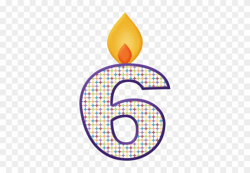 Clip Art - Birthday Number 6 With Candles #622359