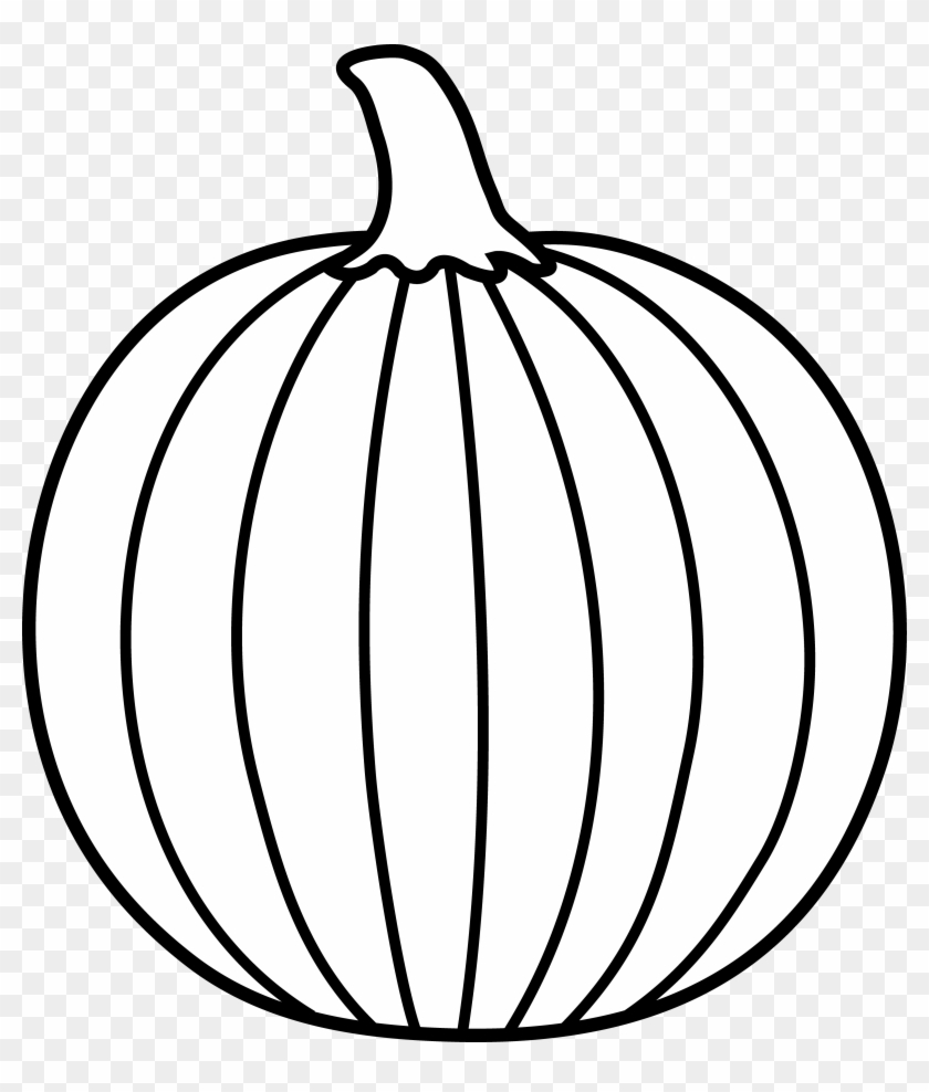 Pumpkin Outline Printable - Black And White Pumpkin Art #622377