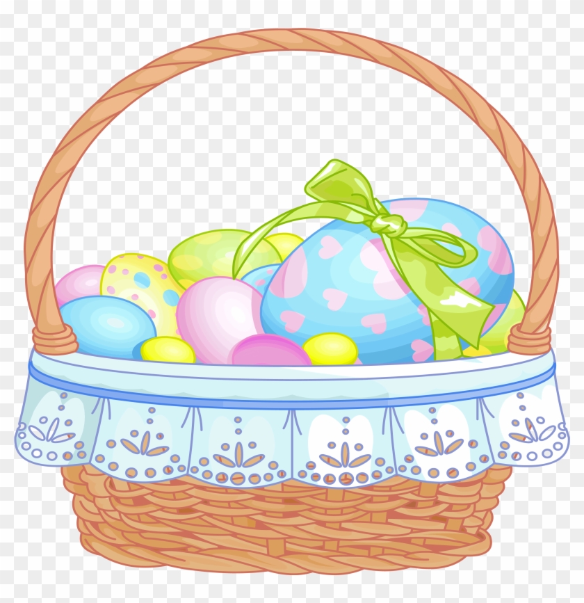 Clipart Of Basket, Transparent View And Picnic View - Easter Basket #622381