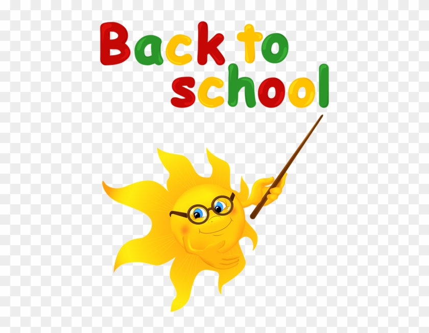 Back To School With Sun Png Clipart Image - Sun Cartoon School #622631
