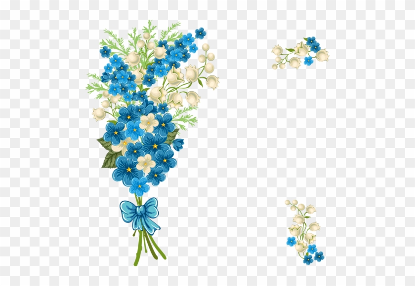 Tubes Paques - Moldura Com Flores Azuis #622839