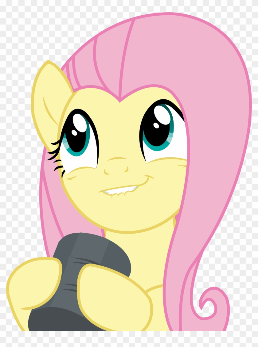 Sketchmcreations, Fluttershy, Lip Bite, Safe, Scare - Smirk #622983