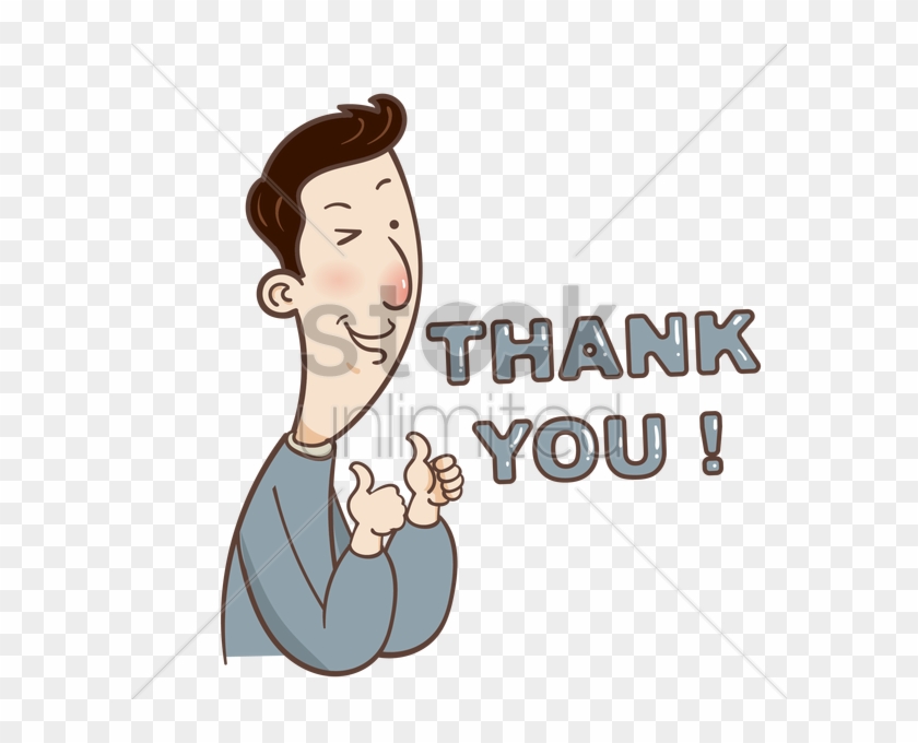 Cartoon Guy Saying Thank You Vector Graphic - Cartoon #622997