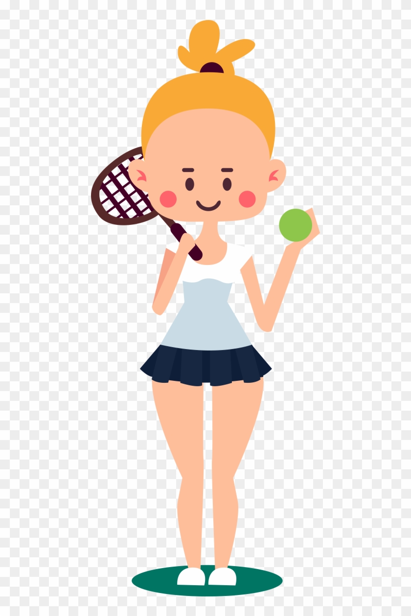 Sport Cartoon - Tennis Girl - Sport Girl Cartoon #623184
