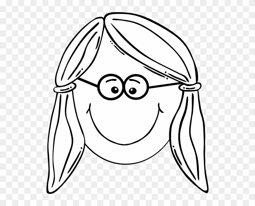 Pretty Girl Face With Glasses Clip Art At Vector Online - Cartoon Girl Face #623361